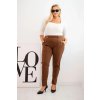 Dámské bavlněné kalhoty 6914 Plus Size s elastickým pasem (Velikost 4XL, Barva Černá)