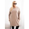 Dámské šaty Plus Size máslo s kapsou a rukávem 3/4 khaki (Velikost UNI, Barva Zelená)