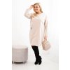 Dámské šaty Plus Size máslo s kapsou a rukávem 3/4 khaki (Velikost UNI, Barva Zelená)