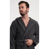 Pánský župan s kapucí Alex (Barva Šedá - tmavě, Velikost L)