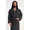Pánský župan s kapucí Alex (Barva Šedá - tmavě, Velikost L)