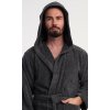 Pánský župan s kapucí Alex (Barva Šedá - tmavě, Velikost L)