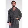 Pánský župan s kapucí Alex (Barva Šedá - tmavě, Velikost L)