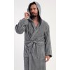 Pánský župan s kapucí Filip (Barva Šedá, Velikost L)