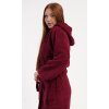 Dámský župan dlouhý s kapucí Julie (Barva Bordó, Velikost M)