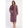 Dámský župan dlouhý s kapucí Vřes (Barva Fialová, Velikost M)