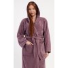 Dámský župan dlouhý s kapucí Vřes (Barva Fialová, Velikost M)
