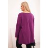 Dámská blůza Plus Size asymetrická s dlouhým rukávem béžová (Velikost UNI, Barva Béžová)
