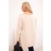 Dámská blůza Plus Size asymetrická s dlouhým rukávem béžová (Velikost UNI, Barva Béžová)