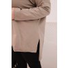 Dámská blůza Plus Size asymetrická s dlouhým rukávem béžová (Velikost UNI, Barva Béžová)