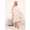 Dámská bavlněná sukýnka Plus Size s volánky a ohrnutým rukávem camelová (Velikost UNI, Barva Béžová)