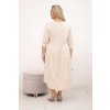 Dámská bavlněná sukýnka Plus Size s volánky a ohrnutým rukávem camelová (Velikost UNI, Barva Béžová)