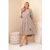 Dámská bavlněná sukýnka Plus Size s volánky a ohrnutým rukávem camelová (Velikost UNI, Barva Béžová)
