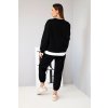 Dámský komplet s máslovou barvou, volnou mikinou a tepláky černý (Velikost UNI, Barva Černá)