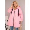 Dámská bunda Plus Size prošívaná s kapucí a nápisem HOPE (Velikost UNI, Barva Fialová)