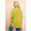 Dámská blůza Plus Size s kapsou a ohrnovacími rukávy z bavlny světle zelená (Velikost UNI, Barva Zelená - světle)