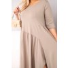 Dámská bavlněná sukni Plus Size s asymetrickým lemem béžová (Velikost UNI, Barva Béžová)