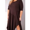 Dámská bavlněná sukni Plus Size s asymetrickým lemem béžová (Velikost UNI, Barva Béžová)