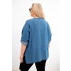 Dámská blůza Plus Size z lyocellu s asymetrickým lemem jeansová (Velikost UNI, Barva Modrá - tmavě)