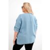 Dámská blůza Plus Size z lyocellu s asymetrickým lemem jeansová (Velikost UNI, Barva Modrá - tmavě)