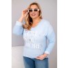 Dámská blůza Plus Size s potiskem Love You More mentolová (Velikost UNI, Barva Tyrkysová)