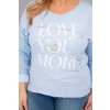 Dámská blůza Plus Size s potiskem Love You More mentolová (Velikost UNI, Barva Tyrkysová)