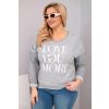 Dámská blůza Plus Size s potiskem Love You More mentolová (Velikost UNI, Barva Tyrkysová)