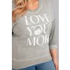 Dámská blůza Plus Size s potiskem Love You More mentolová (Velikost UNI, Barva Tyrkysová)