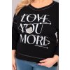 Dámská blůza Plus Size s potiskem Love You More mentolová (Velikost UNI, Barva Tyrkysová)