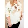 Dámská blůza Plus Size z viskózy s kapucí a květinovým vzorem béžová (Velikost UNI, Barva Béžová)