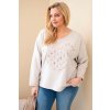 Dámská bavlněná blůza Plus Size s výstřihem do V bílá (Velikost UNI, Barva Bílá)