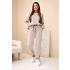 Dámský komplet z viskózy s mašlemi máslový šedý (Velikost UNI, Barva Šedá)