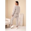 Dámský komplet z viskózy s mašlemi máslový šedý (Velikost UNI, Barva Šedá)