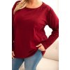 Dámská halenka Plus Size 6890 s kulatým výstřihem (Velikost 2XL/3XL, Barva Bordó)