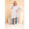 Dámská dlouhá mikina Plus Size s volným střihem (Velikost UNI, Barva Šedá)