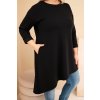 Dámská dlouhá mikina Plus Size s volným střihem (Velikost UNI, Barva Šedá)