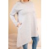 Dámská dlouhá mikina Plus Size s volným střihem (Velikost UNI, Barva Šedá)