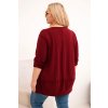Dámská blůza Plus Size z bavlny s ozdobnými knoflíky (Velikost UNI, Barva Bordó)