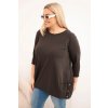 Dámská blůza Plus Size z bavlny s ozdobnými knoflíky (Velikost UNI, Barva Bordó)