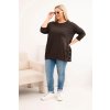 Dámská blůza Plus Size z bavlny s ozdobnými knoflíky (Velikost UNI, Barva Bordó)