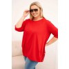 Dámská blůza Plus Size z bavlny s ozdobnými knoflíky (Velikost UNI, Barva Bordó)