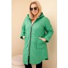 Dámská prošívaná bunda Plus Size s kapucí (Velikost UNI, Barva Zelená - světle)