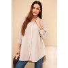 Dámská košile Plus Size mušelínová (Velikost UNI, Barva Béžová)