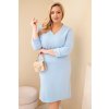 Dámské šaty Plus Size s výstřihem do V (Velikost UNI, Barva Tyrkysová)