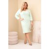 Dámské šaty Plus Size s výstřihem do V (Velikost UNI, Barva Tyrkysová)