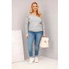 Dámské tričko Plus Size ART31006 (Velikost UNI, Barva Modrá)