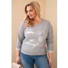 Dámské tričko Plus Size ART31016 (Velikost UNI, Barva Šedá)