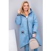 Dámská bunda Plus Size prošívaná s kapucí (Velikost UNI, Barva Modrá)