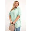 Dámská košile Plus Size z viskózy s delším zadním dílem (Velikost UNI, Barva Zelená)