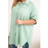 Dámská košile Plus Size z viskózy s delším zadním dílem (Velikost UNI, Barva Zelená)